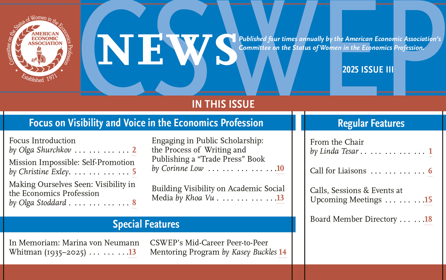 CSWEP News - Masthead